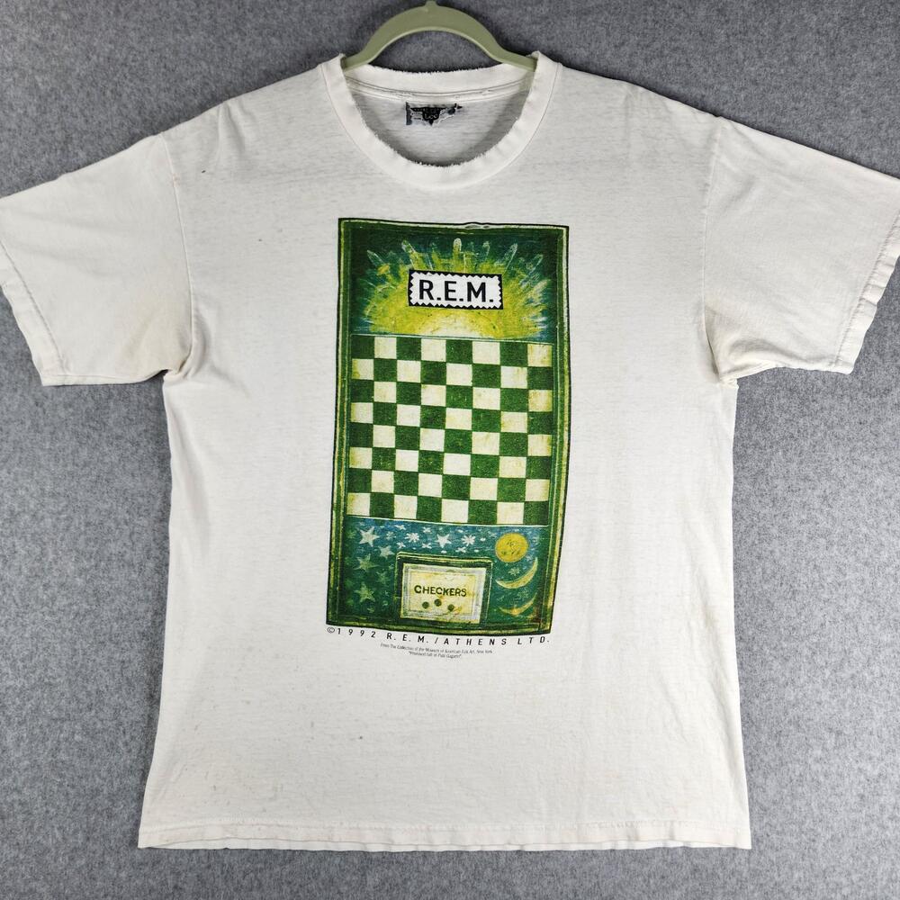 Vintage R.E.M. Automatic For The People Shirt Mens Large White Lee 1992 Band Tee